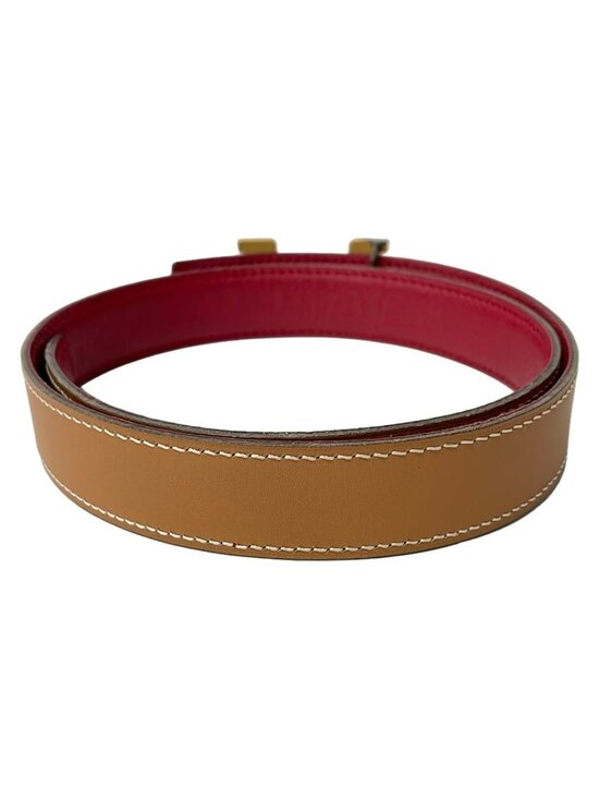Hermes Belt 60 Gold Rouge Ash Reversible Leather main image 8